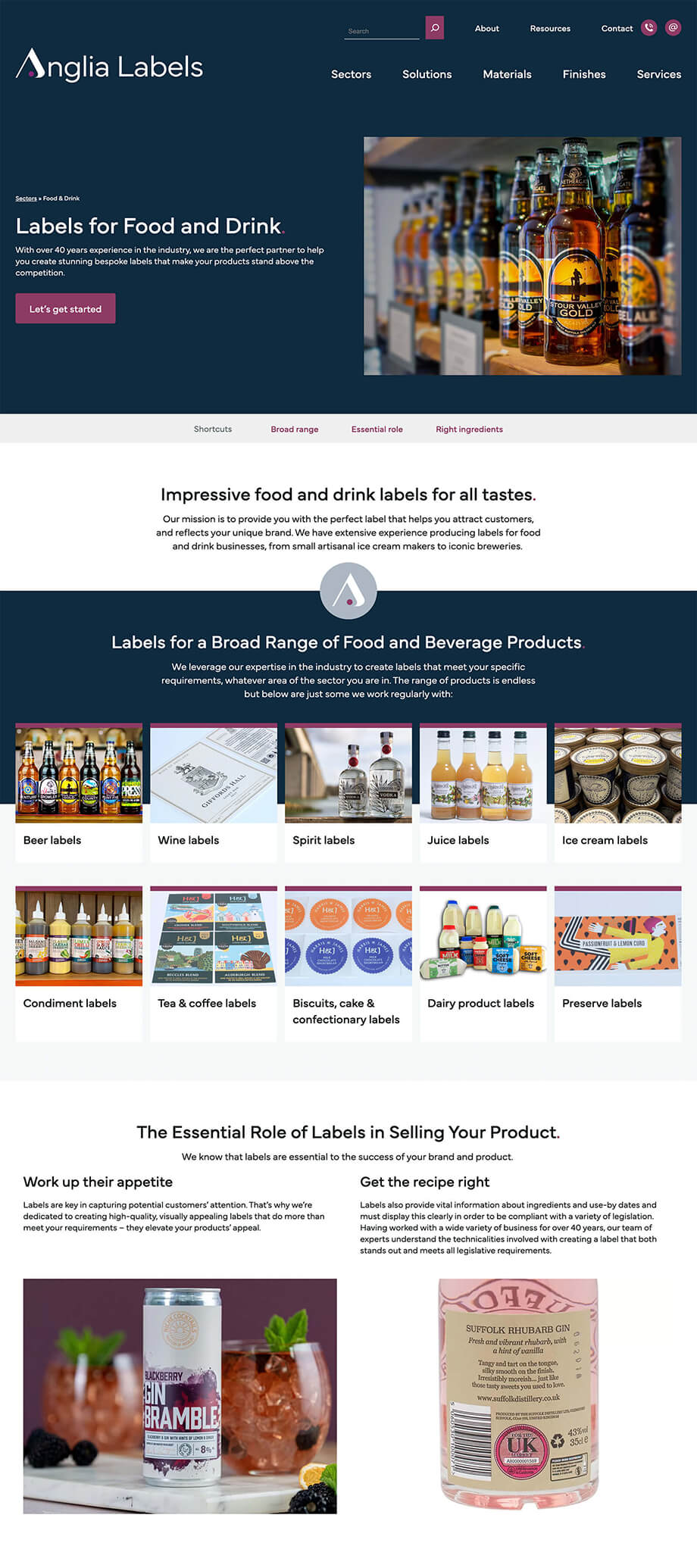 Anglia Labels illustration 107, part of our Websites portfolio